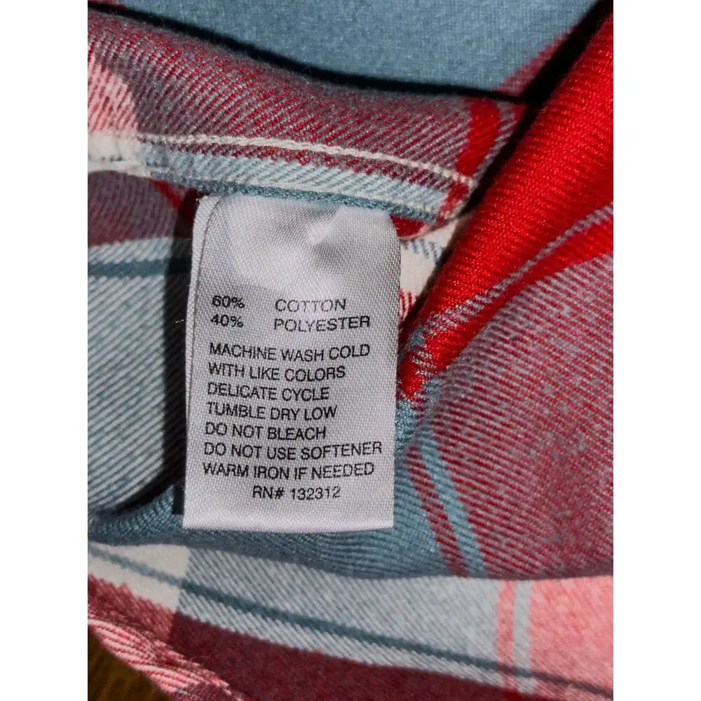 Howler Brothers Mens S Plaid Metal Snap Western Shirt Red Blue Cream